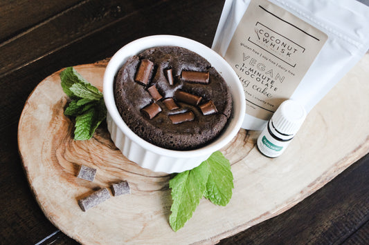 Vegan Chocolate Mint Mug Cake - Coconut Whisk
