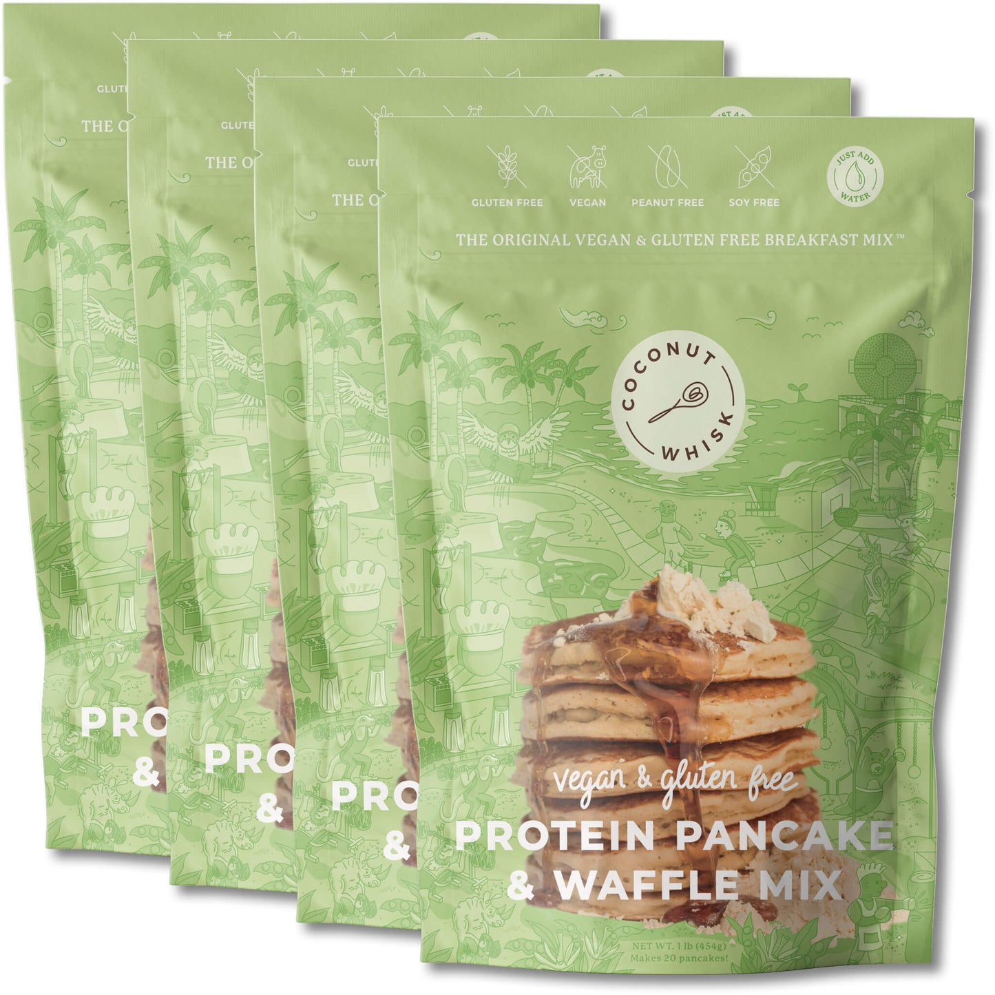 Vegan Protein Pancake & Waffle Mix [4 pack] - Coconut Whisk Vegan Protein Pancake & Waffle Mix [4 pack] Baking Mixes