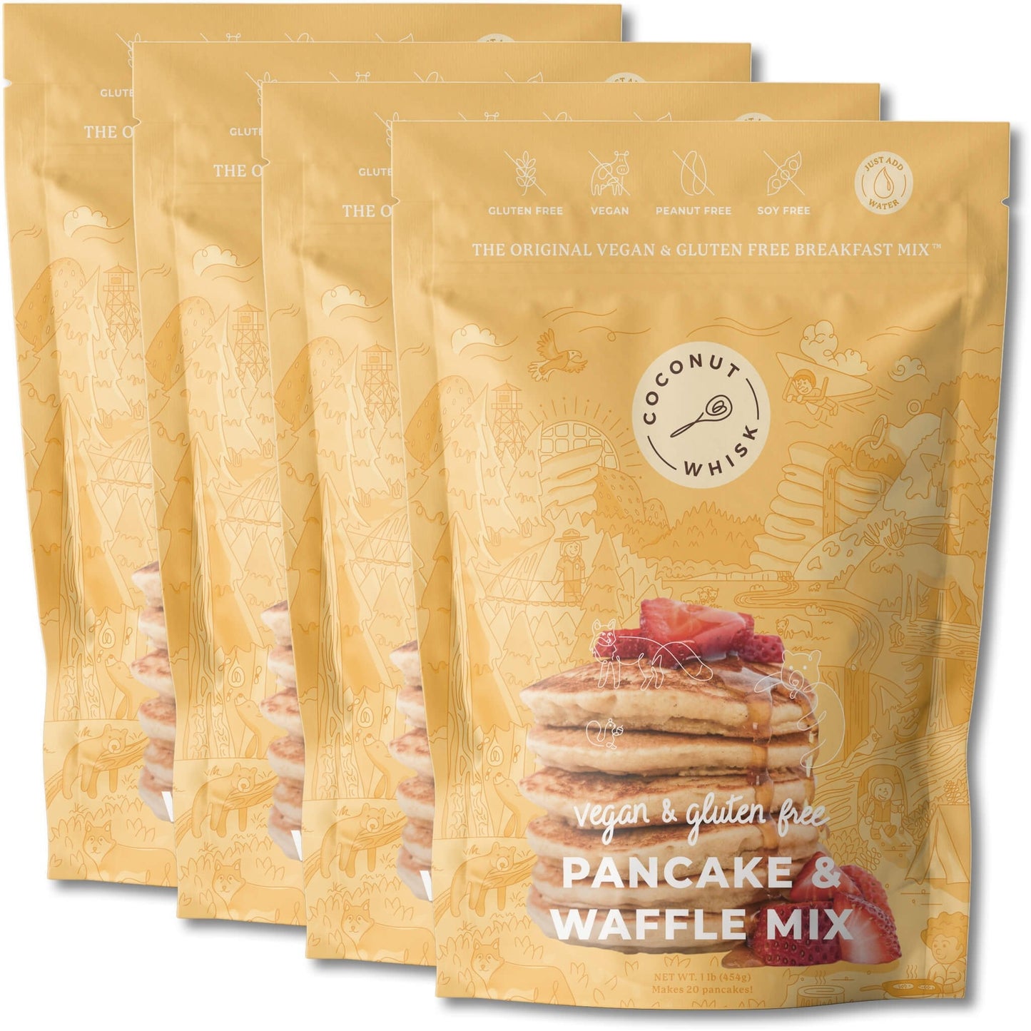 Vegan Original Pancake & Waffle Mix [4 pack] - Coconut Whisk Vegan Original Pancake & Waffle Mix [4 pack] Baking Mixes